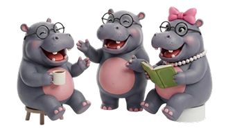 Moodeng hippos standing together as a community