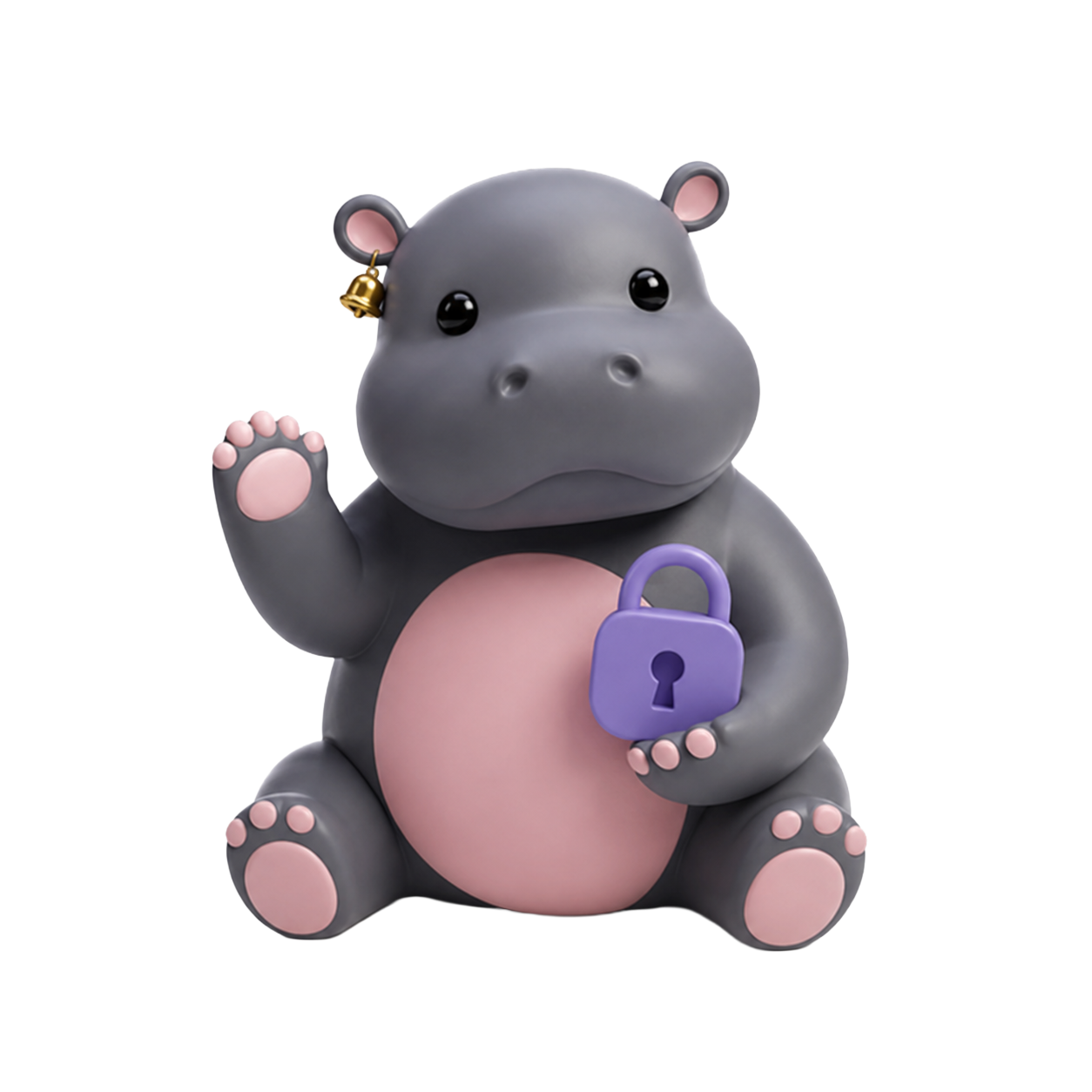 Moodeng hippo with a friendly lock