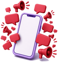 Illustration of a phone receiving invasive collection messages